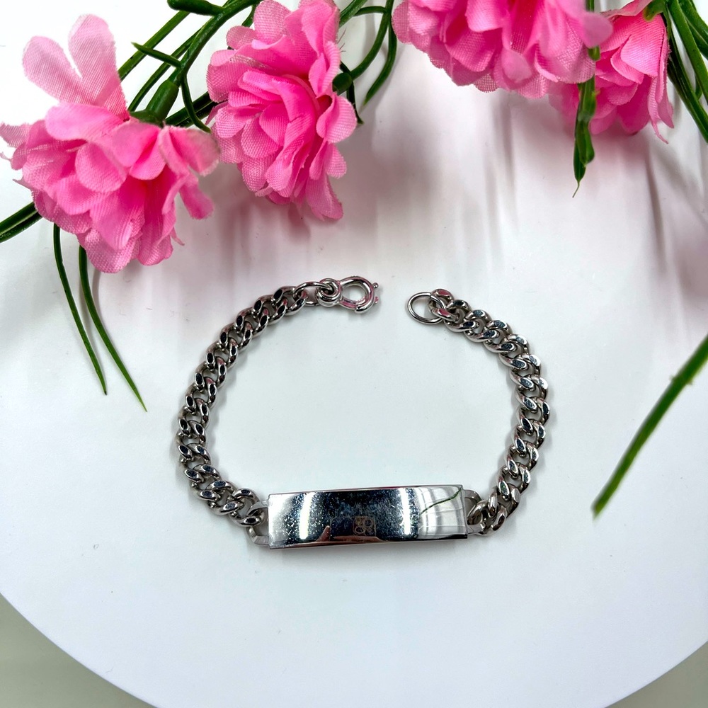 Nickel Silver Signed Vintage Engraveable ID Bracelet No Engravings or Scratches - Picture 1 of 7